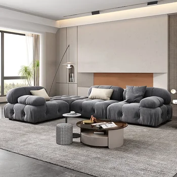 Тканевый диван для гостиной, маленький семейный комбинированный байковый модуль, сетка для отдыха, красный диван