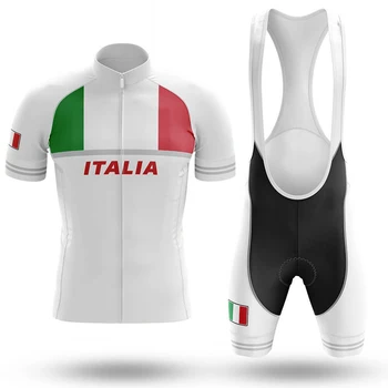 Классический Итальянский белый мужской комплект из джерси для велоспорта MTB Дорожный велосипед Одежда с коротким рукавом Велосипедная одежда Костюм