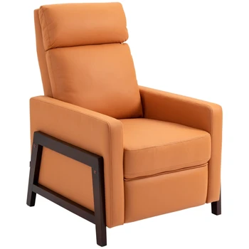 Кресло с откидной спинкой, раскладывающийся диван-кресло с подставкой для ног, оранжевый