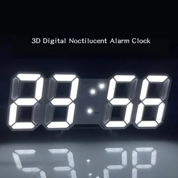 3D Цифровой будильник, Креативные Умные СВЕТОДИОДНЫЕ настенные часы, Корейская версия Студенческого электронного будильника