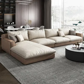 Тканевый диван Scandinavia Technology, современный минималистичный диван для гостиной, индивидуальный диван-шезлонг, комбинированная мебель для гостиной