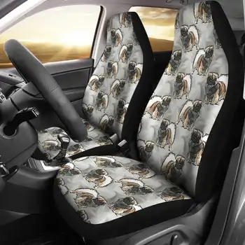 Комплект чехлов для автомобильных сидений с рисунком Тибетского спаниеля, 2 шт., автомобильные аксессуары, чехол для сиденья