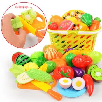 37 шт. Содержит разделочную доску для ножей Детские игрушки для моделирования кухни Мини-еда для резки фруктов и овощей Игрушка Монтессори Детский подарок