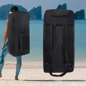 Рюкзак для доски для серфинга с регулируемыми ремнями Портативный черный рюкзак для хранения нейлона, надувная подставка для весла, сумка для кемпинга