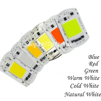 Светодиодный COB 50 Вт красный/синий/зеленый/белый/теплый белый/Натуральный белый Светодиодный чип Beads220V Smart IC Подходит для DIY Высокой мощности для уличных фонарей