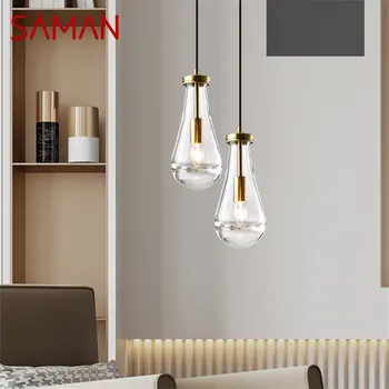 Современный хрустальный подвесной светильник SAMAN из латуни, креативная люстра в стиле Simply Nordic для дома, столовой, спальни