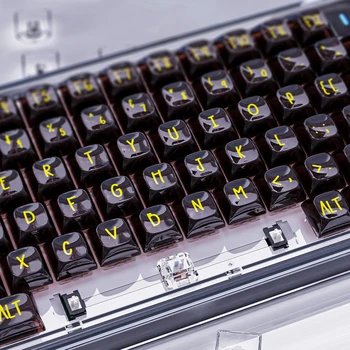 82 клавиши, кристально прозрачные колпачки для клавиш, механическая клавиатура с горячей заменой, Двойное отключение звука ISSP, Полноклавишная игровая клавиатура Axis Keycap с подсветкой RGB