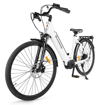 Электрический велосипед Accolmile City для женщин и мужчин с электроприводом BAFANG мощностью 250 Вт со среднеприводным двигателем 28 дюймов 700C Ebike Одобрен CE