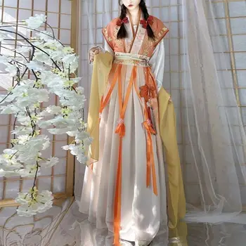 Hanfu Dress Женский Карнавальный костюм для косплея на Хэллоуин, большие размеры, древнекитайские Традиционные комплекты Hanfu, женское платье для вечеринки по случаю Дня рождения