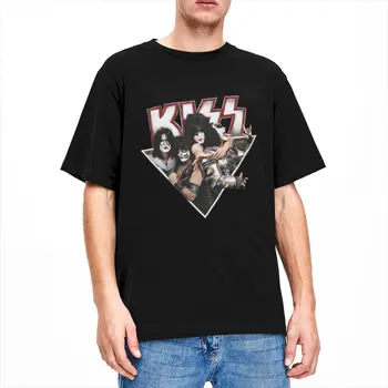 Мужские И женские Футболки Kiss The Band Rock Heavy Metal Аксессуары Одежда из 100% хлопка Повседневная футболка с графическим принтом