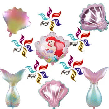 1шт Новых розово-фиолетовых свадебных воздушных шаров для девочки в форме душа ребенка, гавайские воздушные шары из фольги в виде ракушки, украшение дня рождения русалки, морские игрушки