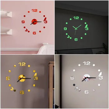 2023 3D Настенные часы Светящиеся Классические настенные часы DIY Цифровые часы Настенные часы Наклейки Украшения гостиной Офиса Часы