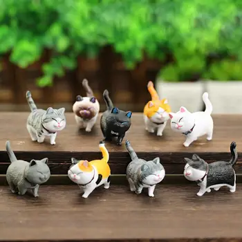 Милые массивные фигурки кошек, стоящие на столе Куклы-котенки, украшения для миниатюрной феи