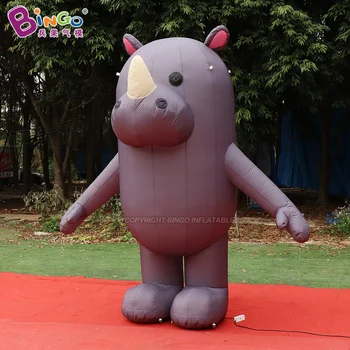 Изготовленный на заказ мультфильм о гигантском надувном носороге с украшением в виде животных высотой 3 метра для игрушек торгового центра BG-C0664