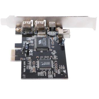 PCI-E 1X IEEE 1394A 4-портовый (3 + 1) адаптер Firewire Card для замены настольного ПК A06 21