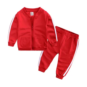 Одежда для маленьких мальчиков и девочек, куртка + брюки с длинными рукавами, модная спортивная одежда из хлопка из двух частей, 2020 г. Горячая распродажа качественной одежды для детей 0-3 лет