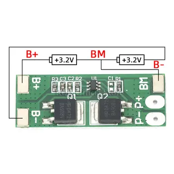 Плата защиты аккумулятора BMS 2S 6.4V 10A Lifepo4 Плата зарядки PCB PCM Задержка короткого замыкания Самовосстановление светодиодной подсветки / блока питания