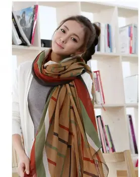 1Шт 170x60 см Женский модный шарф в Корейском стиле, Новый Осенне-зимний женский хлопчатобумажный Льняной шарф, шаль, изысканный подарок для девочек